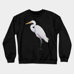 Great White Egret Painting (no background) Crewneck Sweatshirt